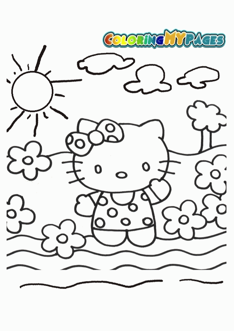 Plansa de colorat cu Hello Kitty 121 26